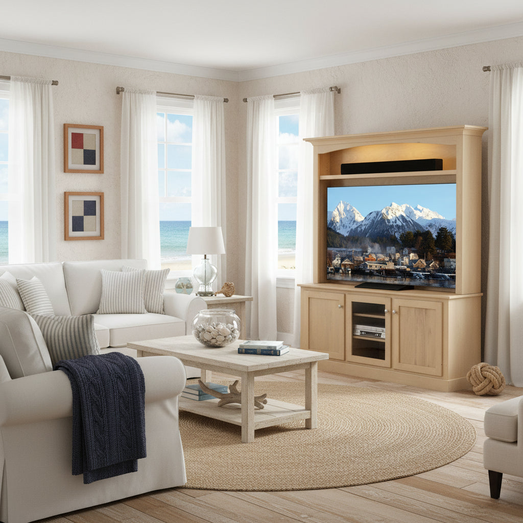 Amish 71" Plasma TV Stand With Hutch