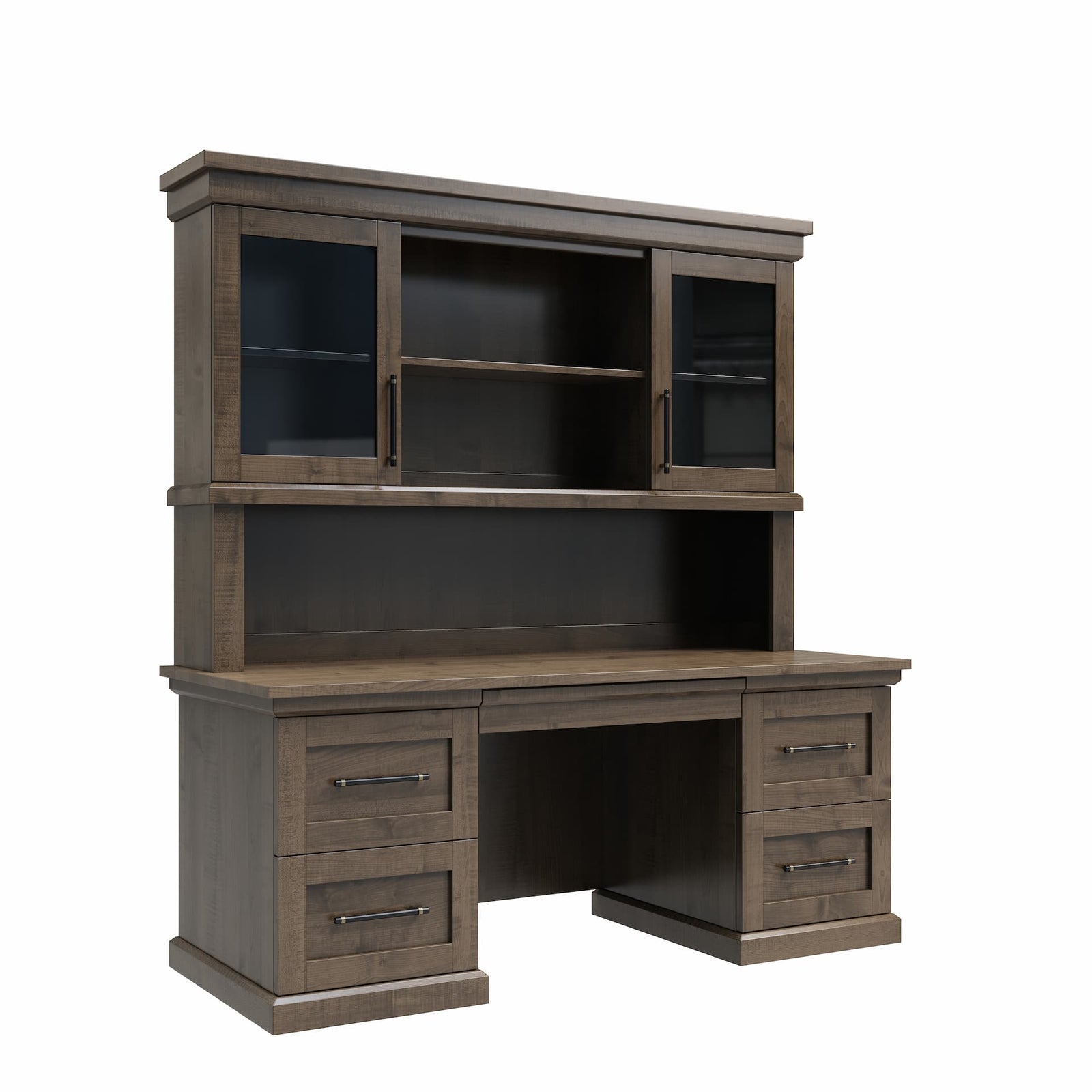 Amish Oia Rustic Barnwood 3pc Office Set