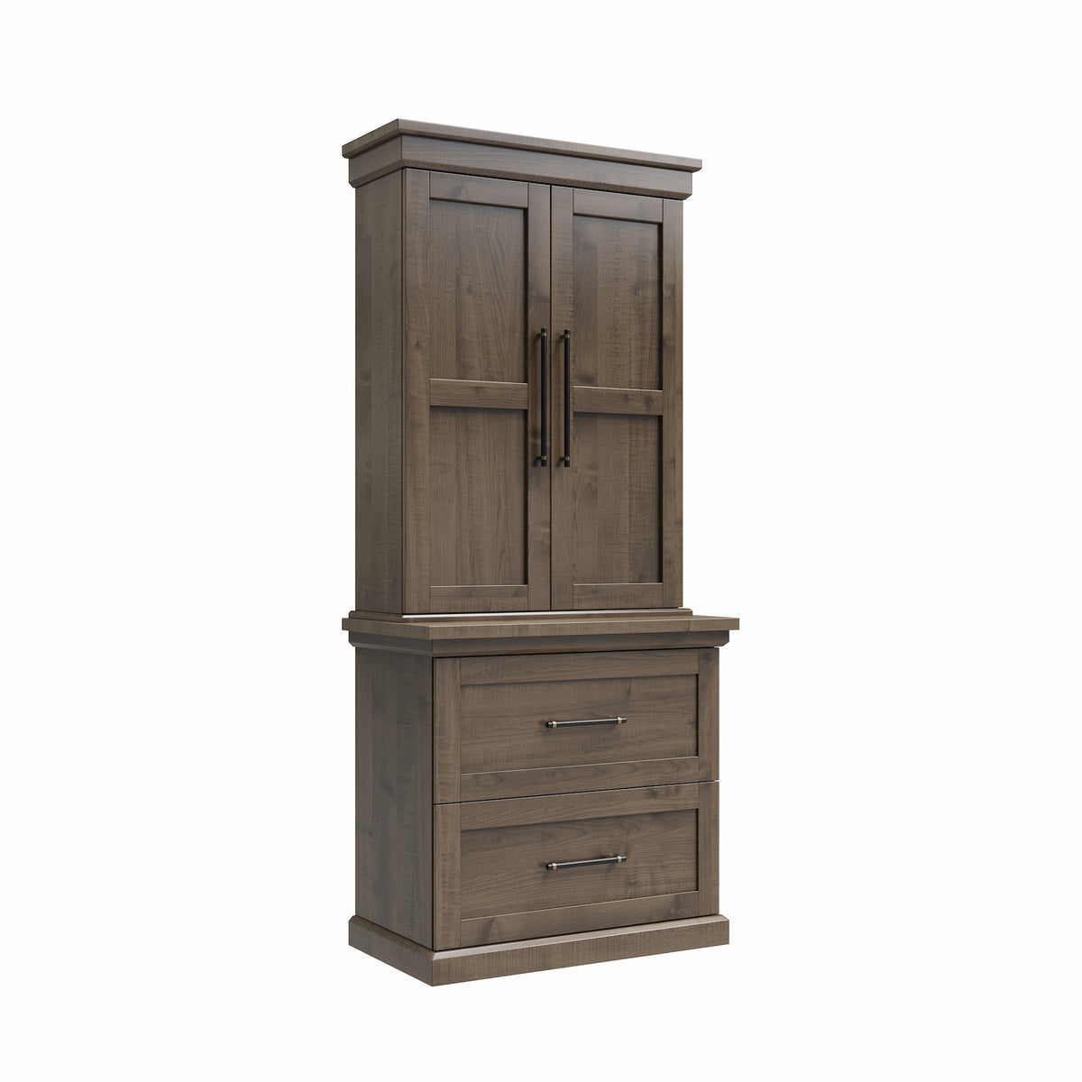 Amish Oia Lateral File - Door Rustic Barnwood Hutch Top