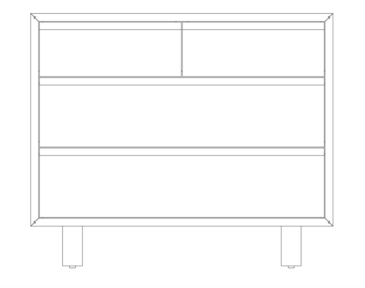 Amish Taos Urban Rustic 4-Drawer Split Top Bedroom Chest