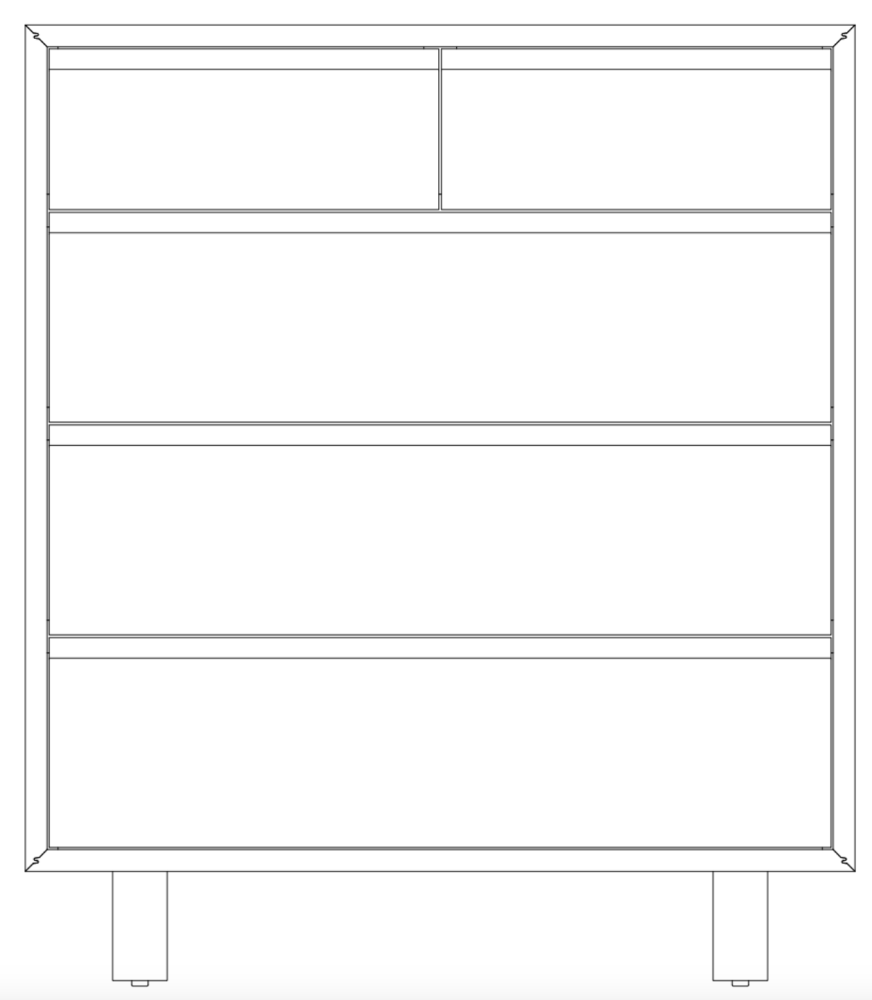 Amish Taos Urban Rustic 5-Drawer Split Top Bedroom Chest