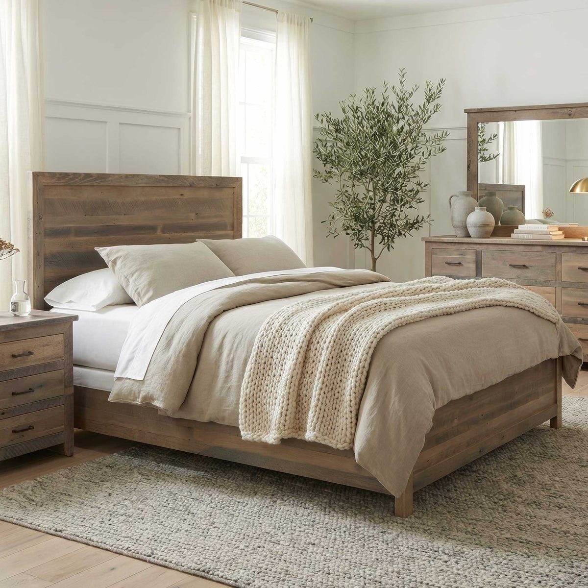 Amish Odessa Rustic Barnwood 5pc Bedroom Set