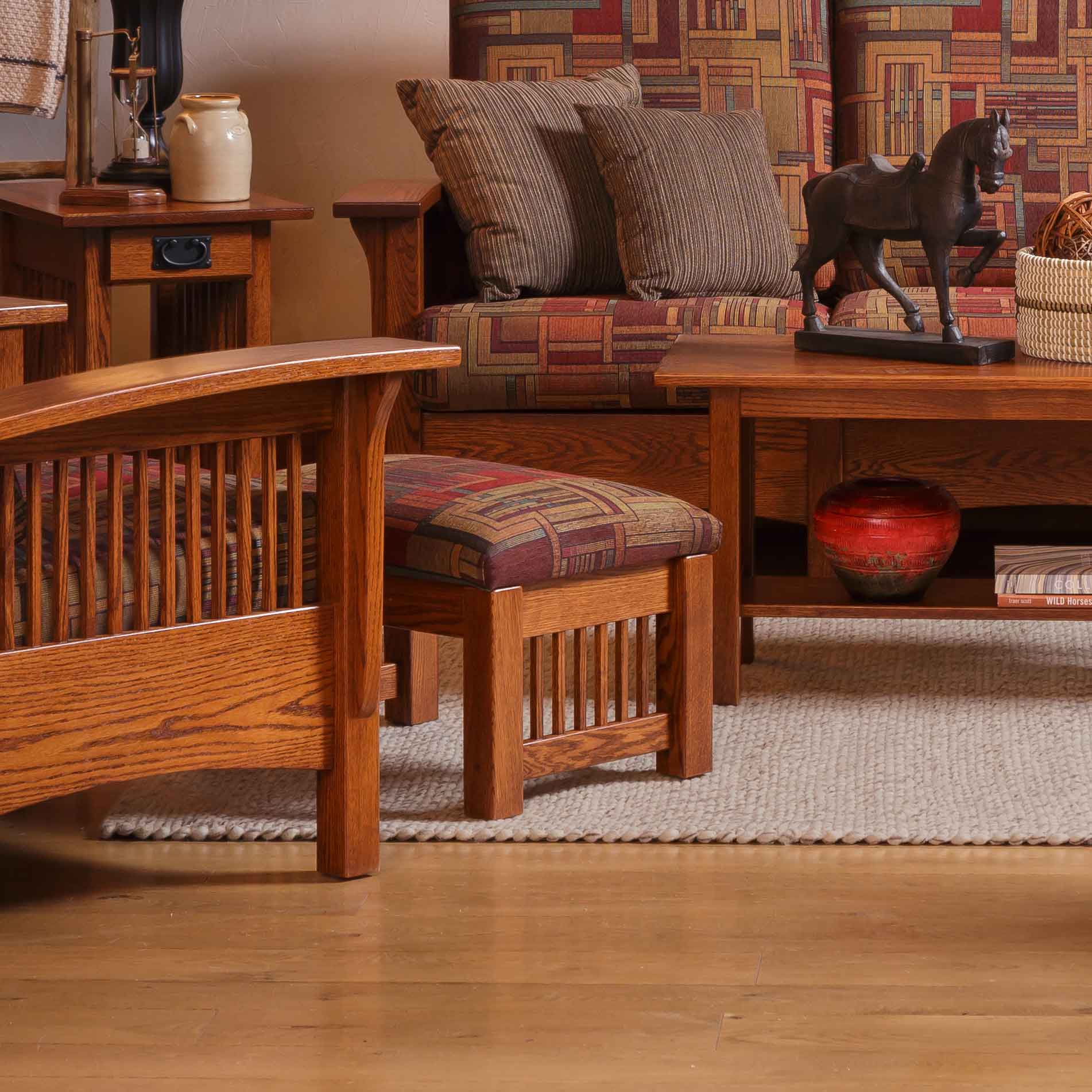 Amish Mission Ottoman Quick Ship - Main Image