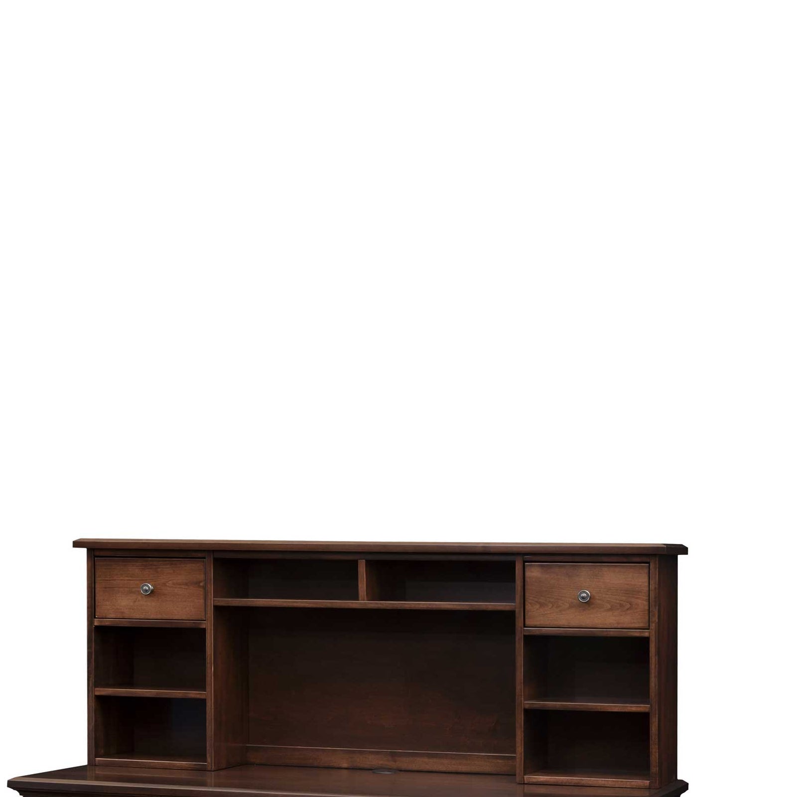 Amish Penn Yan Farmhouse Solid Wood Large Computer Credenza with Hutch