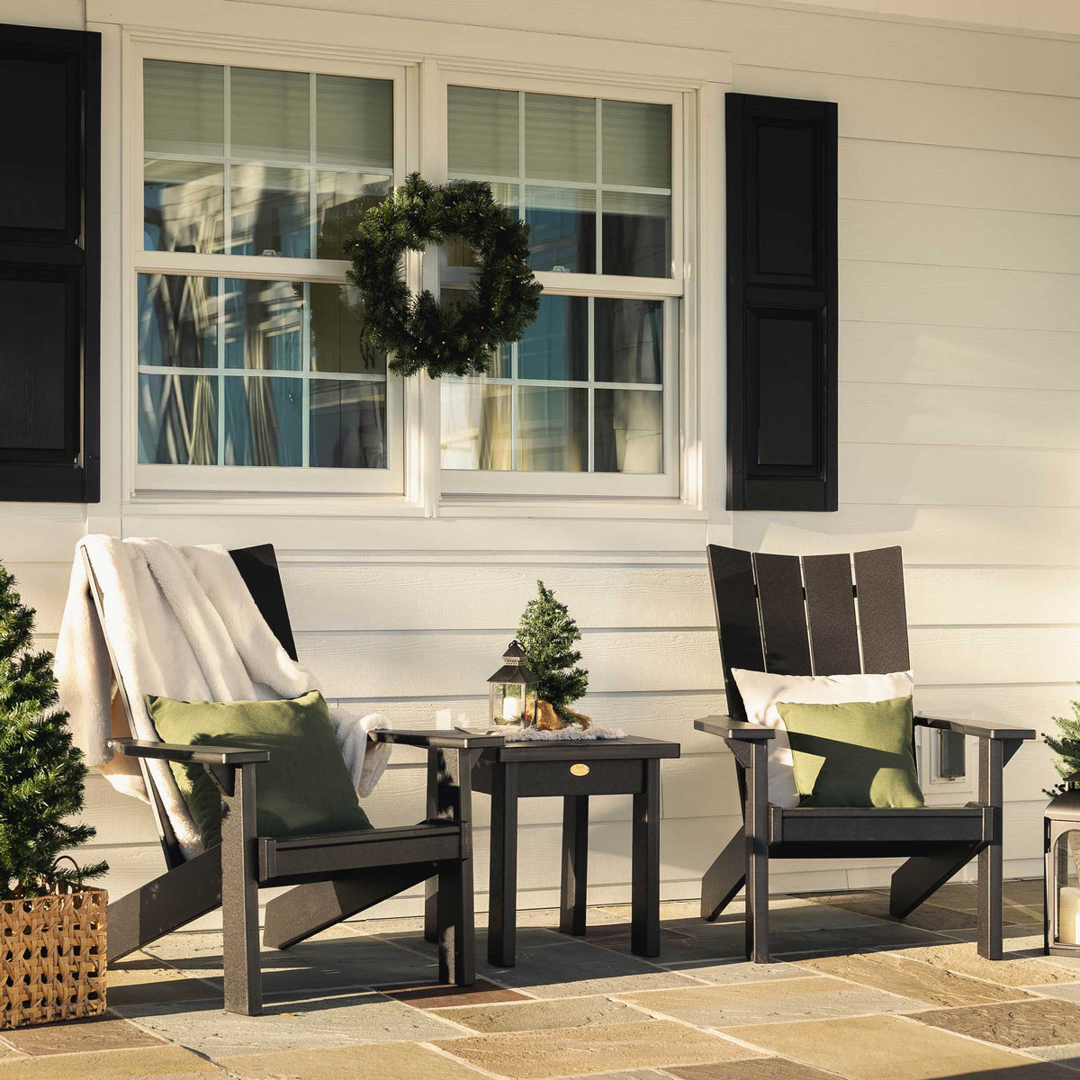 Amish Skyward Adirondack Poly Patio 2 Chair and Table Set