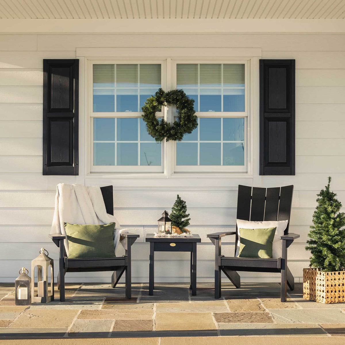 Amish Skyward Adirondack Poly Patio 2 Chair and Table Set
