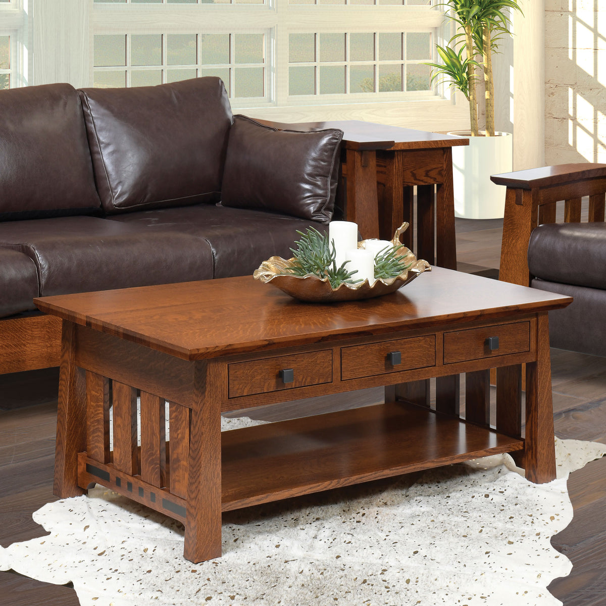 Amish Solid Wood Van Nuys Coffee Table