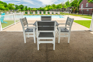Amish Everyday Value 5-Piece Patio Dining Set: Table, 2 Armchairs & 2 Side Chairs lifestyle photo