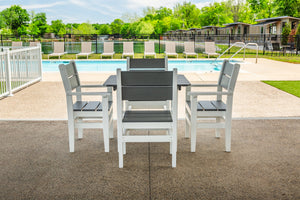 Amish Everyday Value 5-Piece Patio Dining Set: Table, 2 Armchairs & 2 Side Chairs lifestyle photo