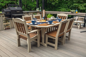Amish Spanish Garden 6pc Patio Dining Set: Table, 4 Chairs & Bench lifestyle photo