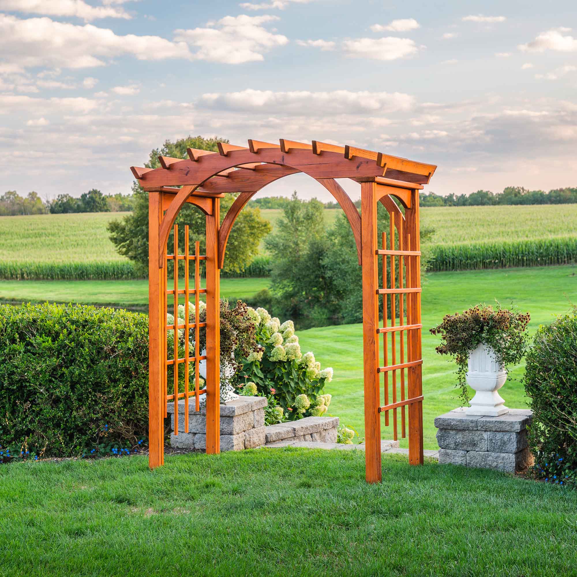 wooden trellis arch Large Roman Arch Arbor | Amish Playsets Lancaster PA