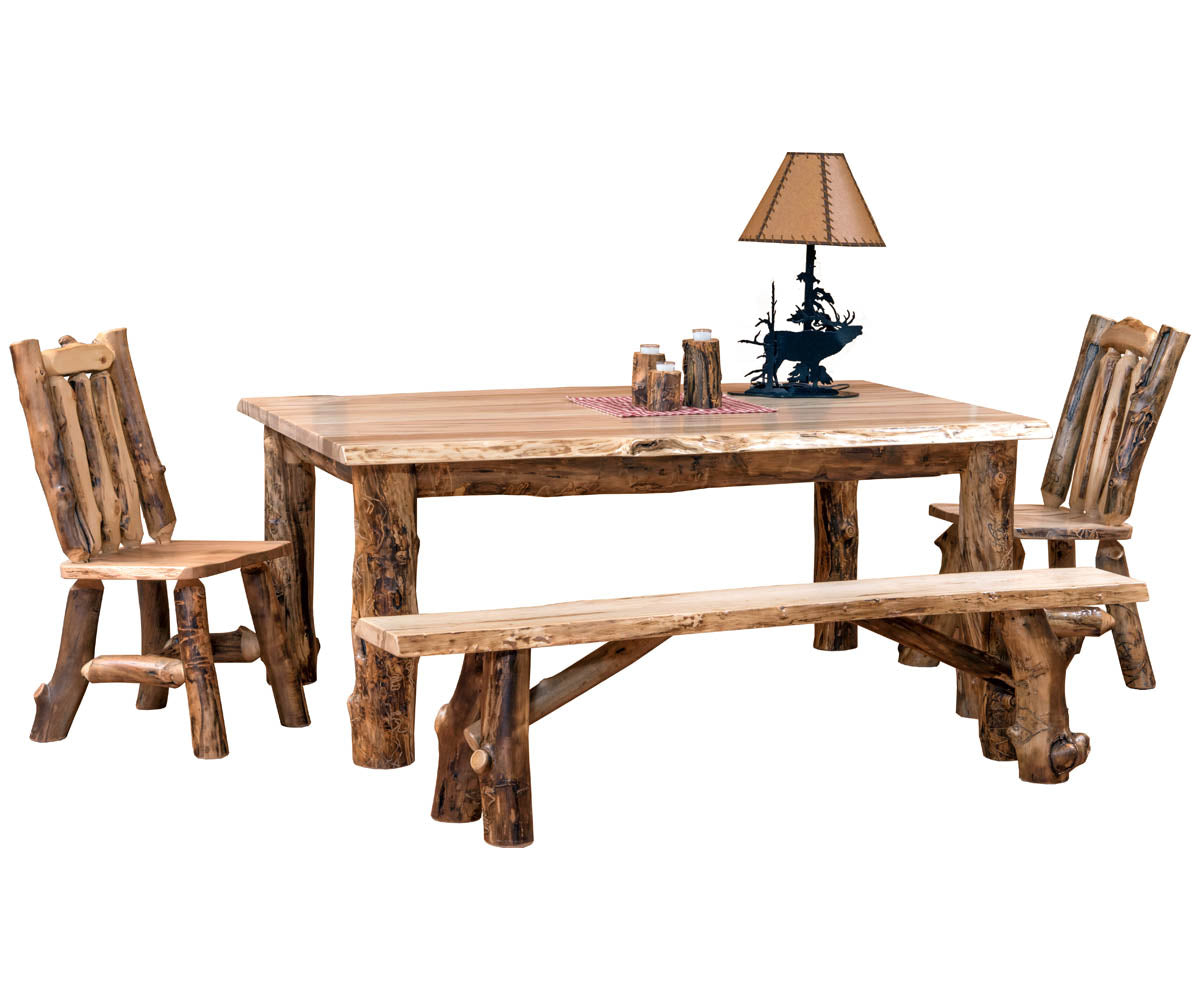 Amish Clearwater Live Edge 6pc Dining Set