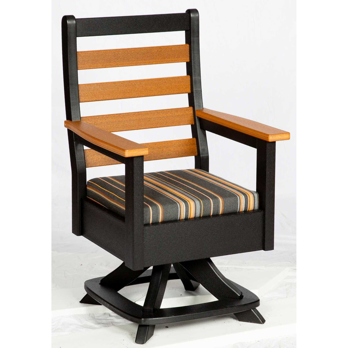Amish Bridgehampton Cushion Poly Patio Swivel Dining Chair