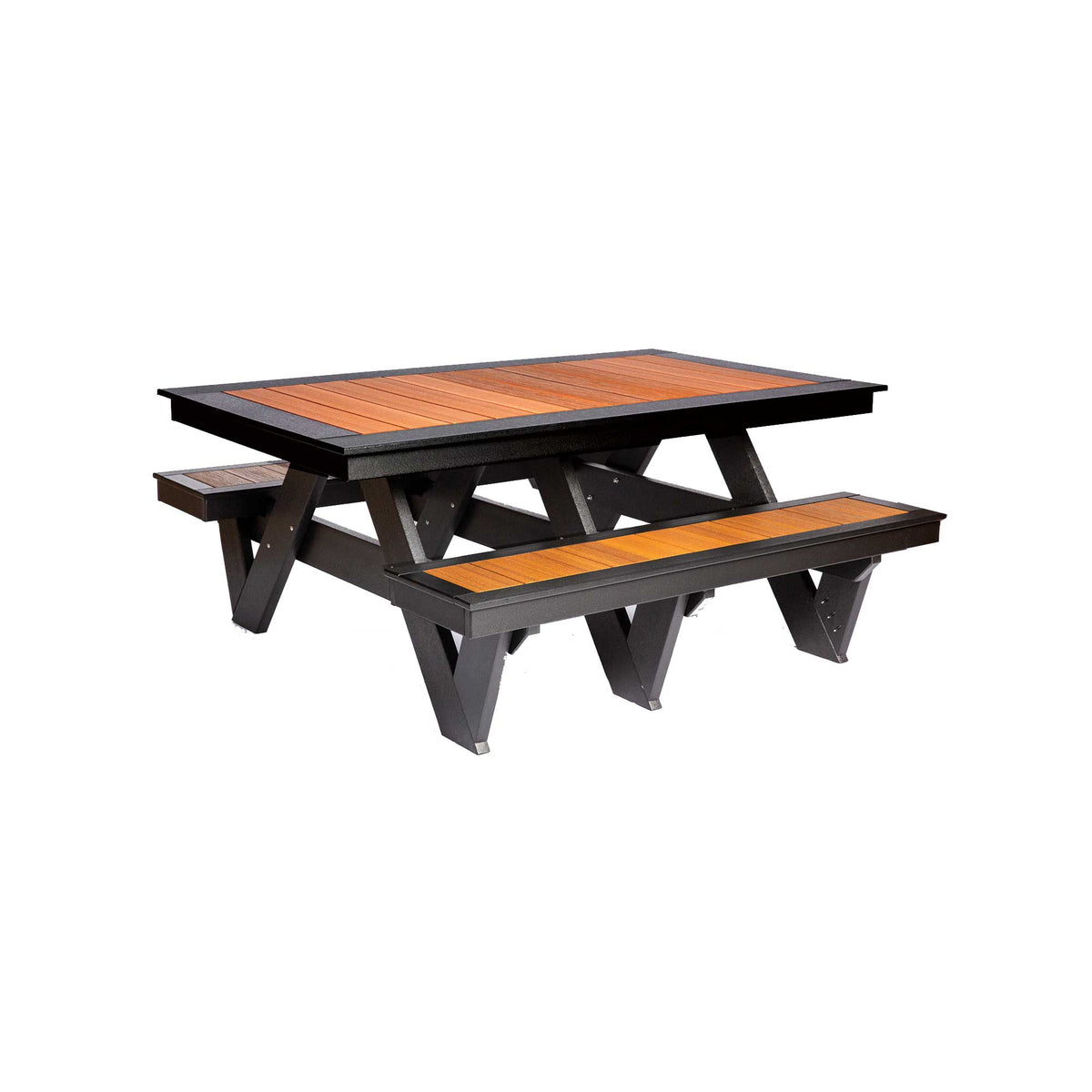 Amish Nashau Poly Patio 6' Picnic Table w/attached Benches