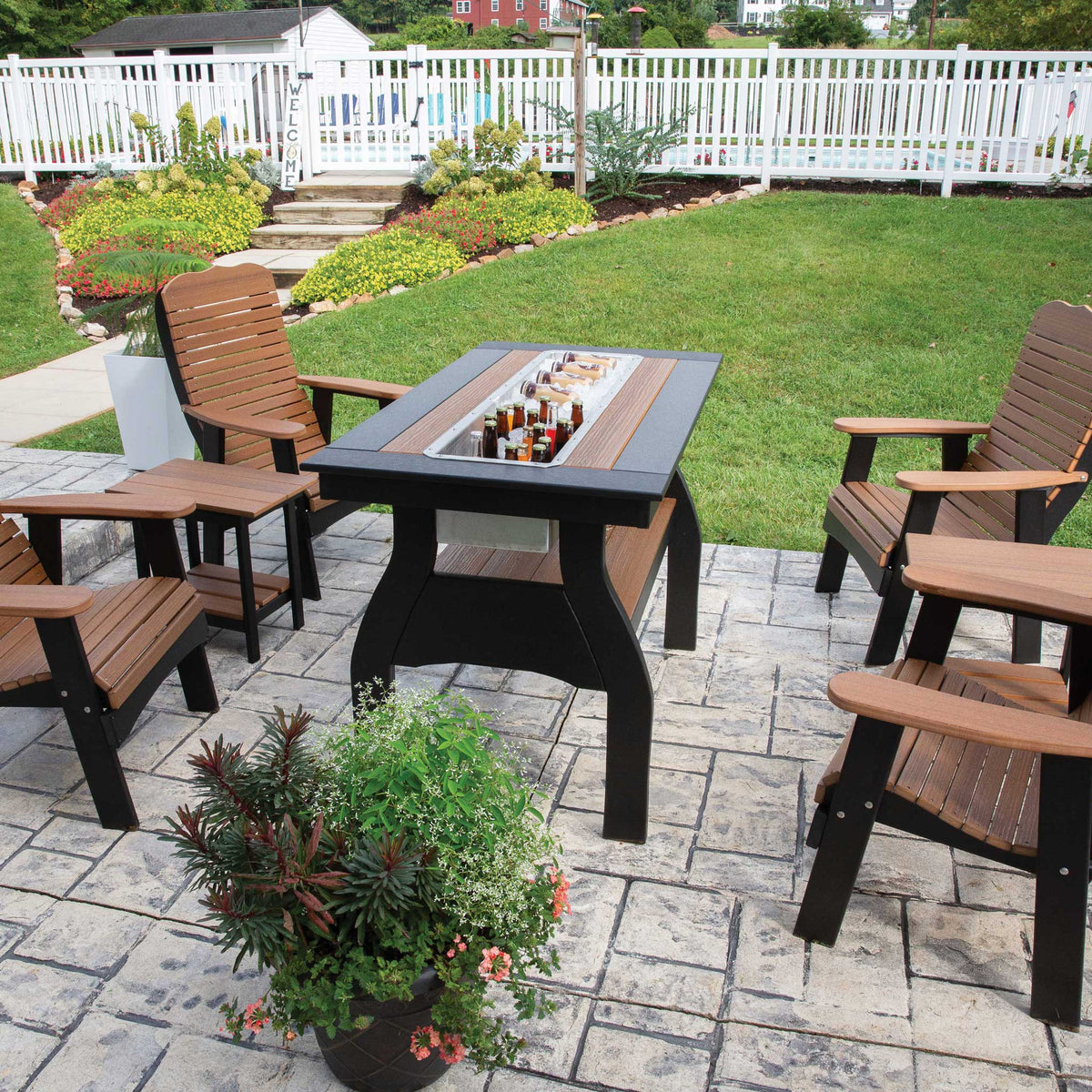 Amish Bayport Poly Patio Party Dining Table