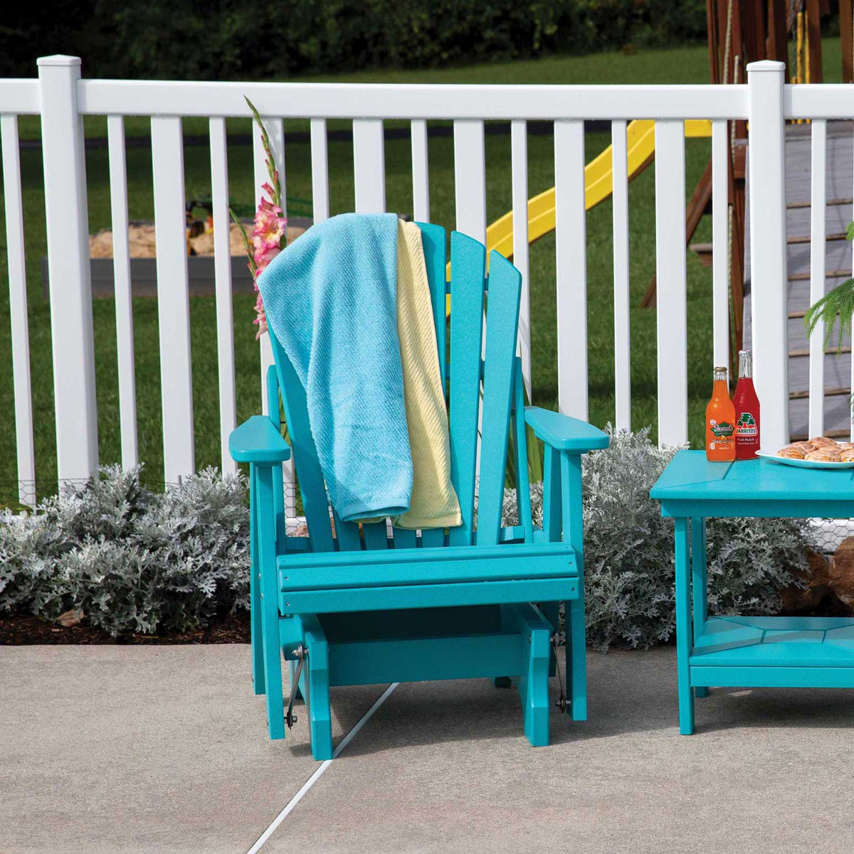 Amish Saranac Poly Patio Adirondack Glider