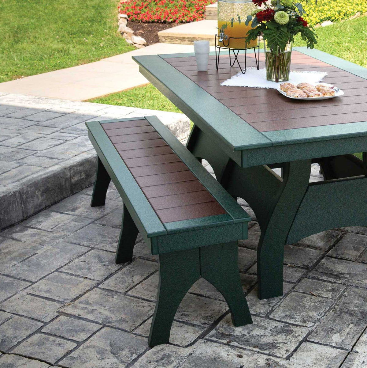 Amish Nashau Poly Patio 74" Deluxe Bench