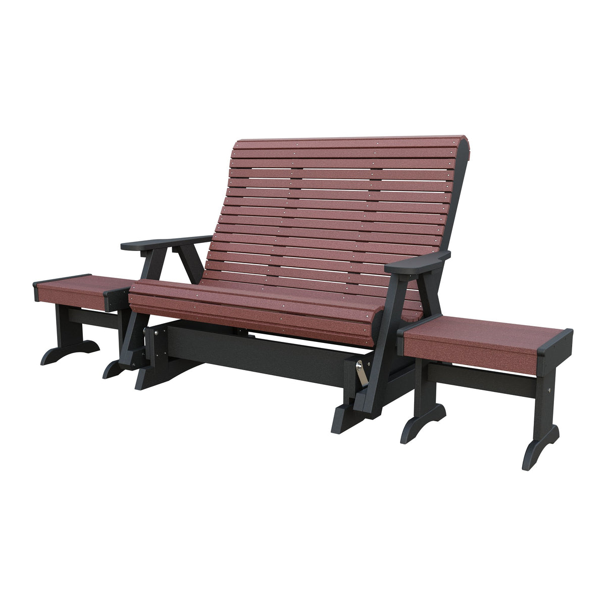 Amish Rollback 3pc Glider Set: 5' Glider & 2 End Tables in Cherrywood & Black