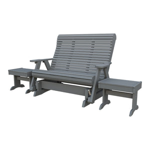 Amish Rollback 3pc Glider Set: 5' Glider & 2 End Tables in Gray