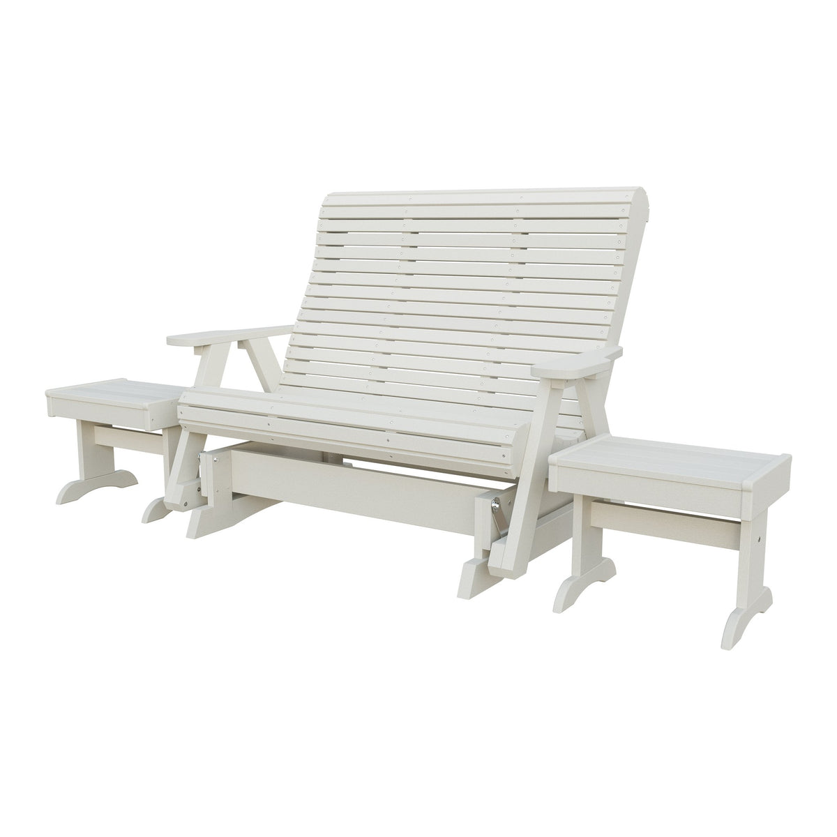 Amish Rollback 3pc Glider Set: 5' Glider & 2 End Tables in Ivory