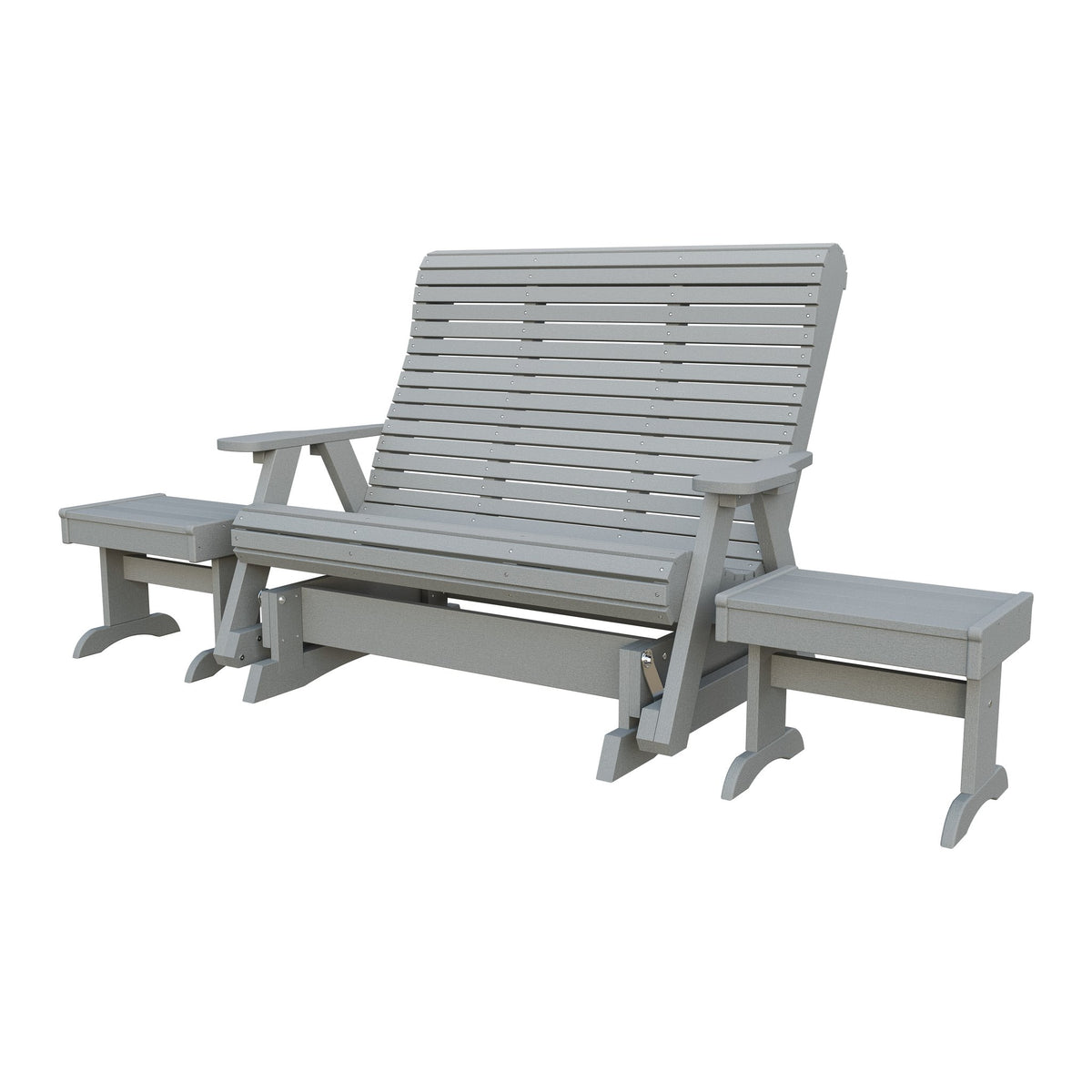 Amish Rollback 3pc Glider Set: 5' Glider & 2 End Tables in Light Gray