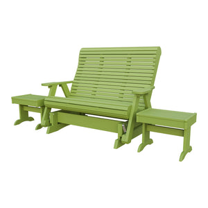 Amish Rollback 3pc Glider Set: 5' Glider & 2 End Tables in Tropical Lime Green