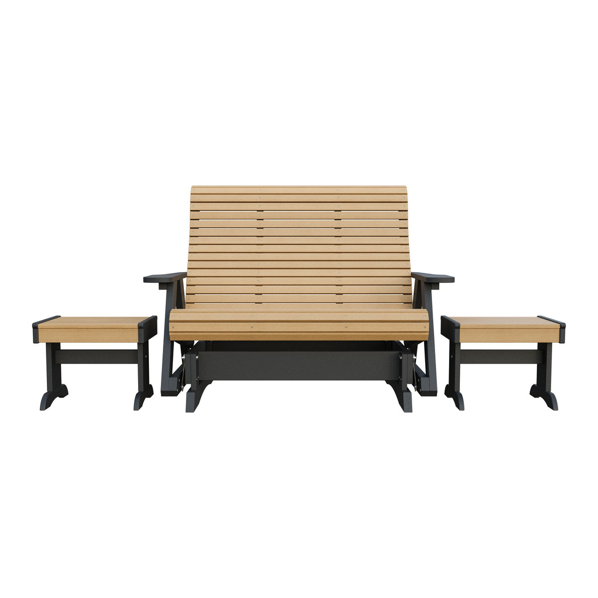 Amish Rollback 3pc Glider Set: 5' Glider & 2 End Tables