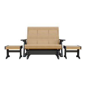 Amish Rollback 3pc Glider Set: 5' Glider & 2 End Tables