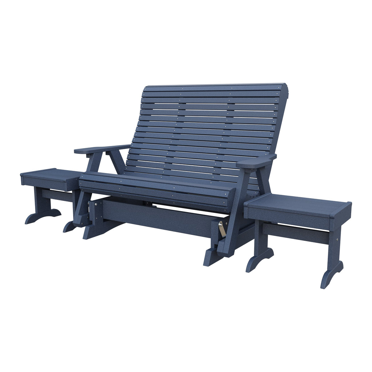 Amish Rollback 3pc Glider Set: 5' Glider & 2 End Tables in Patriot Blue