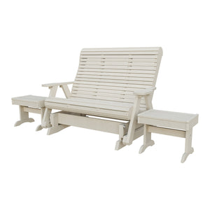 Amish Rollback 3pc Glider Set: 5' Glider & 2 End Tables in Seashell