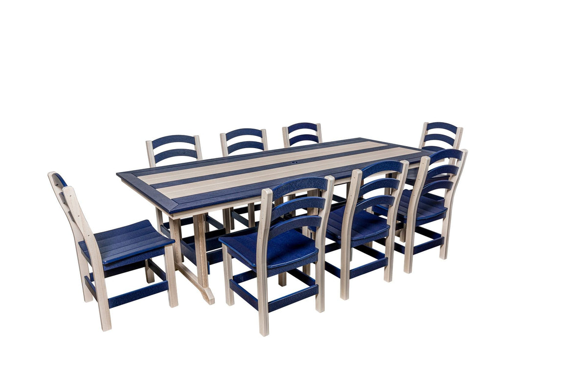 Long Beach poly table shown in another size and height; this listing is the 36" x 96" dining height version (29" tall) (photo 3)