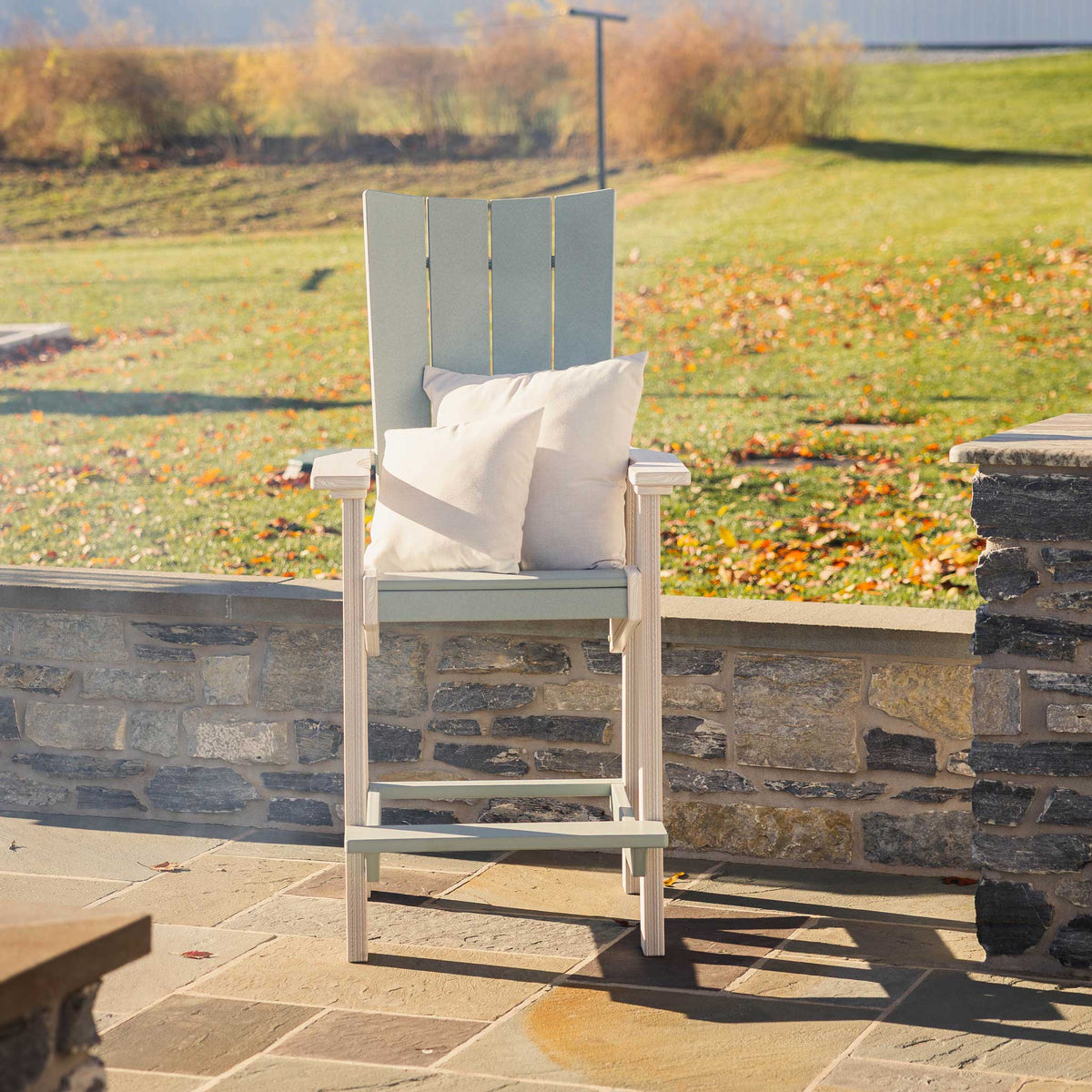 Amish Skyward Adirondack Poly Resin Patio Bar Height Chair