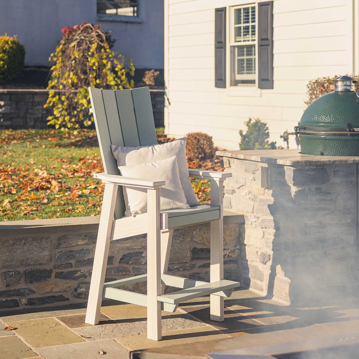 Amish Skyward Adirondack Poly Resin Patio Bar Height Chair