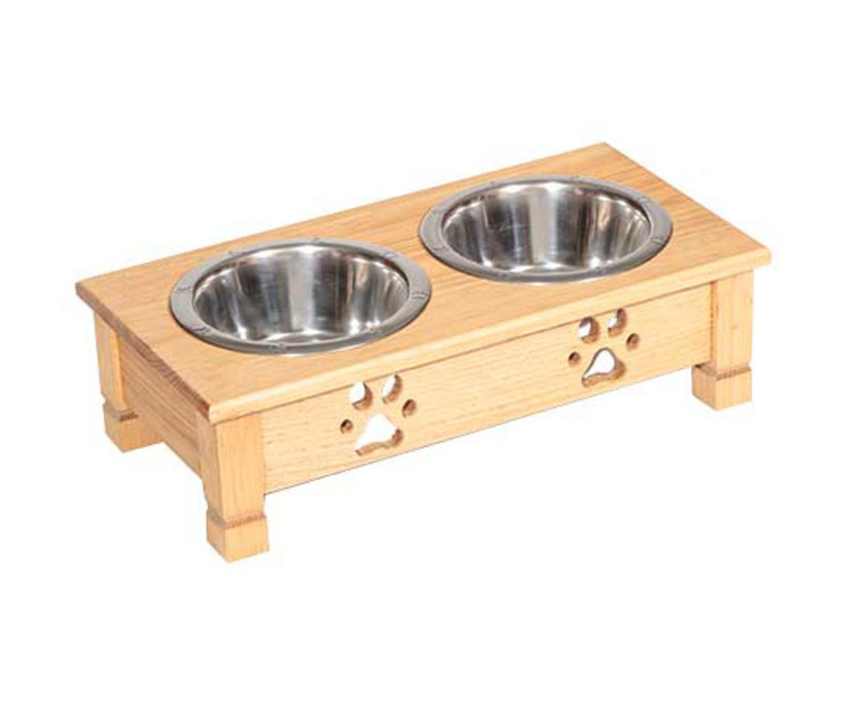 Amish Pet Low Table Diner Double Feeder