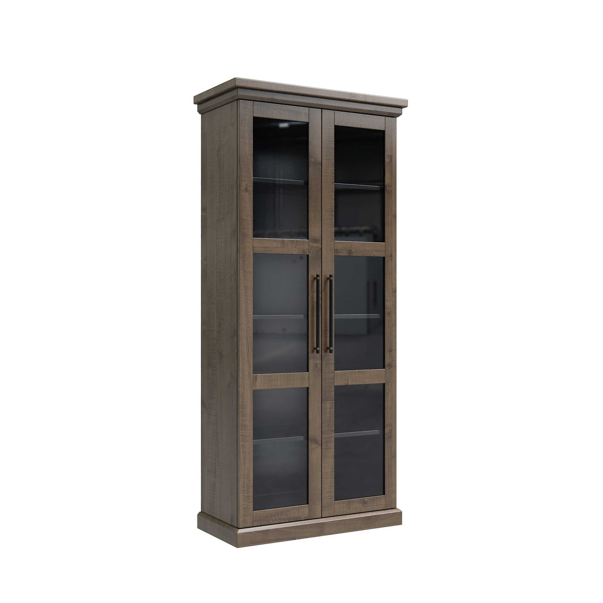 Amish Oia Rustic Barnwood Curio Cabinet