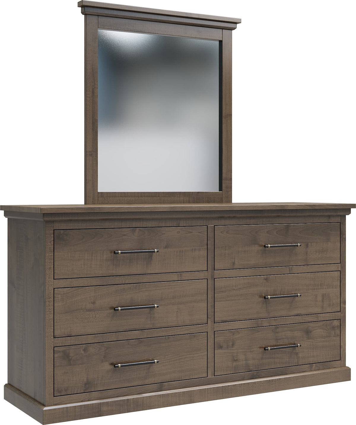 Amish Oia Rustic Barnwood 6 Drawer Dresser
