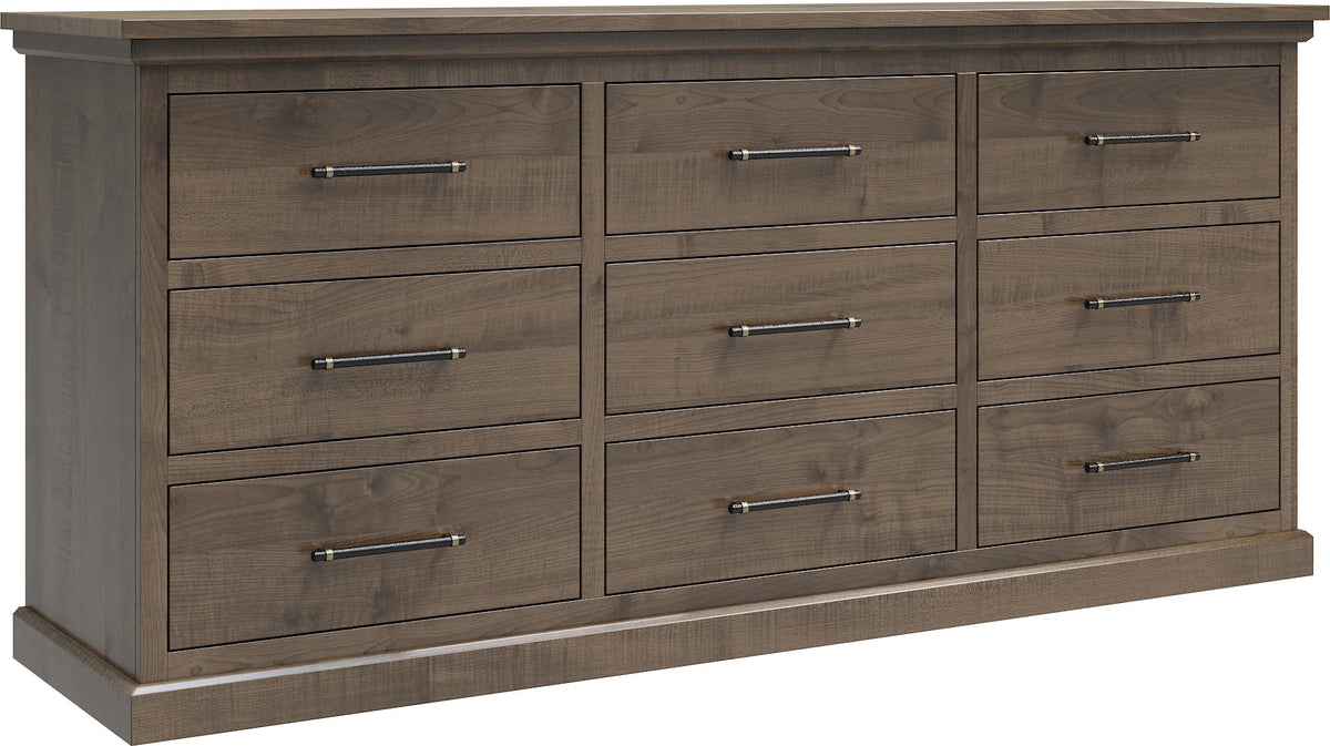 Amish Oia Rustic Barnwood 9 Drawer Dresser