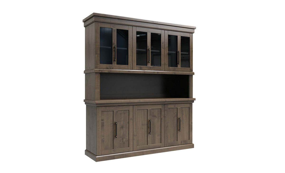 Amish Oia Rustic Barnwood Hutch #01 3 Doors