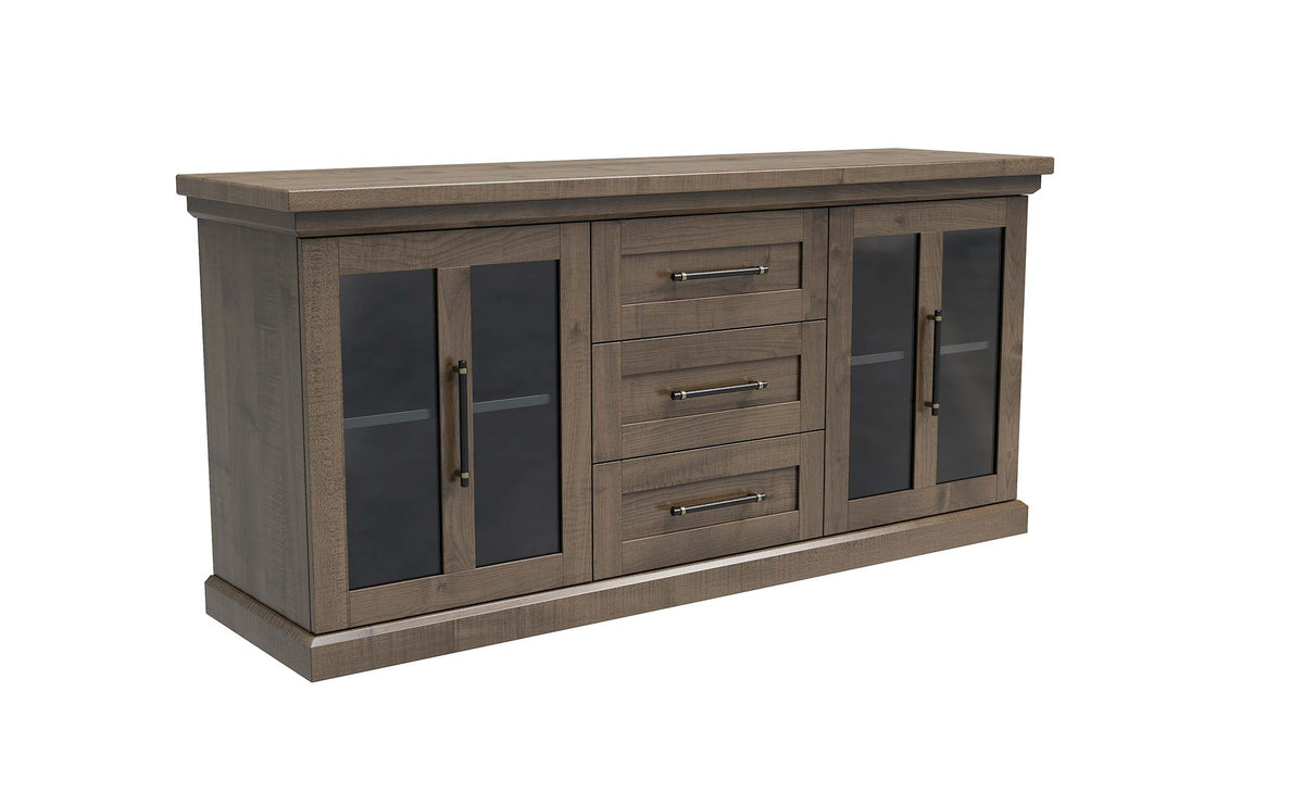 Amish Oia Rustic Barnwood Server #02 2 Door - 3 Drawers