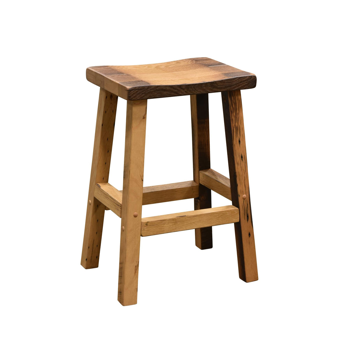 Amish Barnwood Barstool w/ Scooped Seat