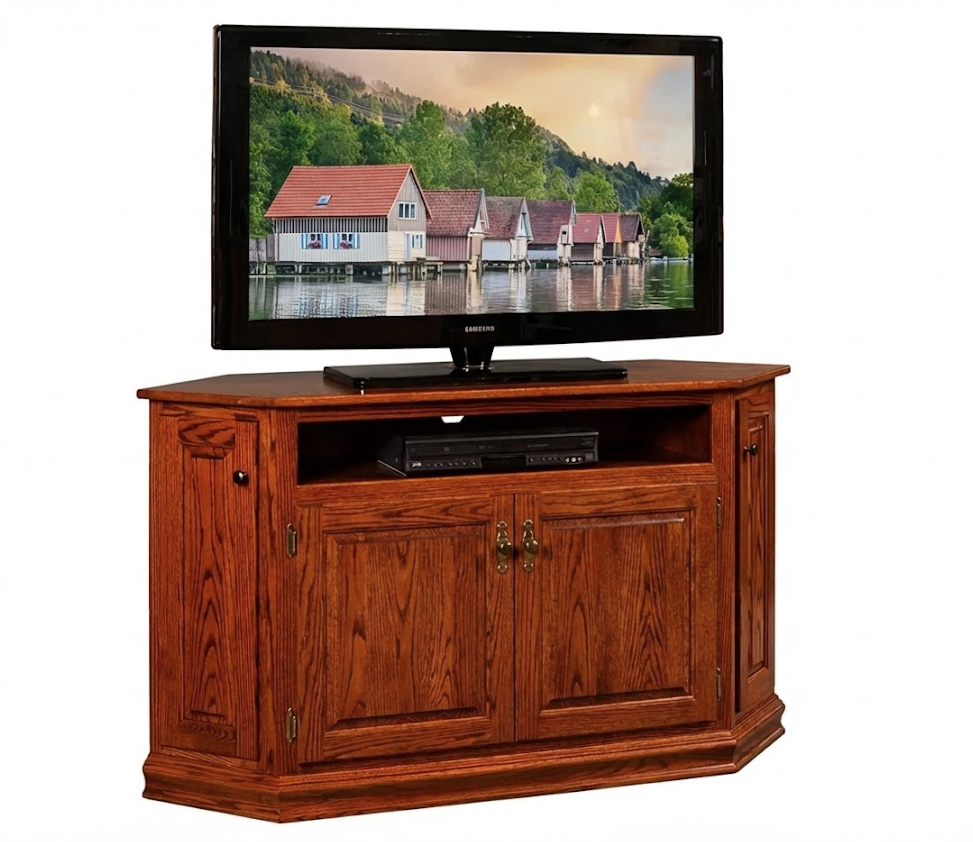 Amish 60" Corner TV Stand with 23" Electric Fireplace