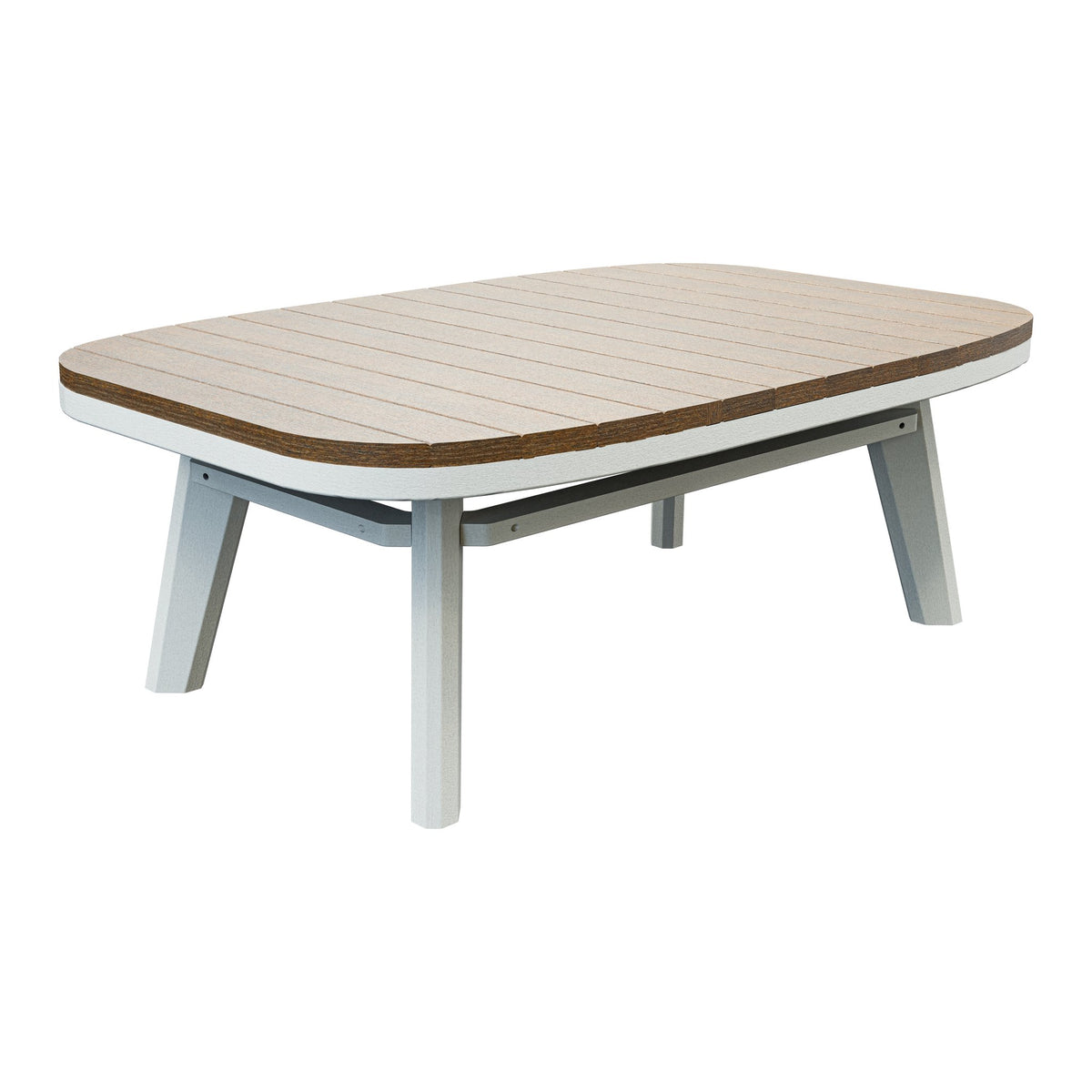 Amish Sierra Nova Patio Coffee Table in Antique Mahogany & White