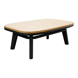 Amish Sierra Nova Patio Coffee Table in Natural Teak & Black