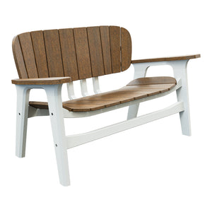 Amish Sierra Nova Poly Love Seat in Antique Mahogany & White
