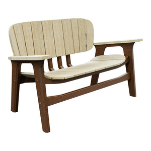 Amish Sierra Nova Poly Love Seat in Birchwood & Tudor Brown