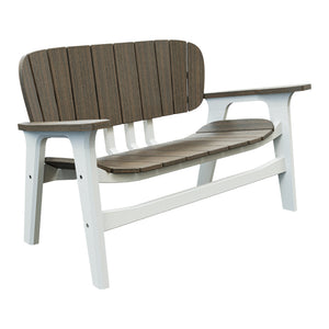 Amish Sierra Nova Poly Love Seat in Brazilian Walnut & White