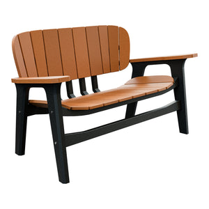 Amish Sierra Nova Poly Love Seat in Cedar & Black