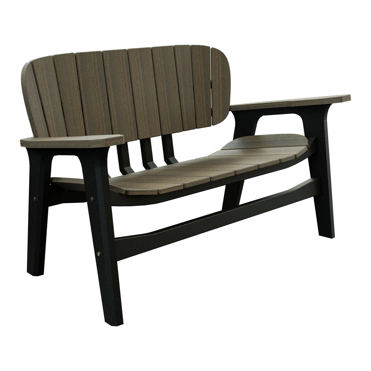 Amish Sierra Nova Poly Love Seat in Coastal Gray & Black