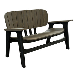 Amish Sierra Nova Poly Love Seat in Coastal Gray & Black