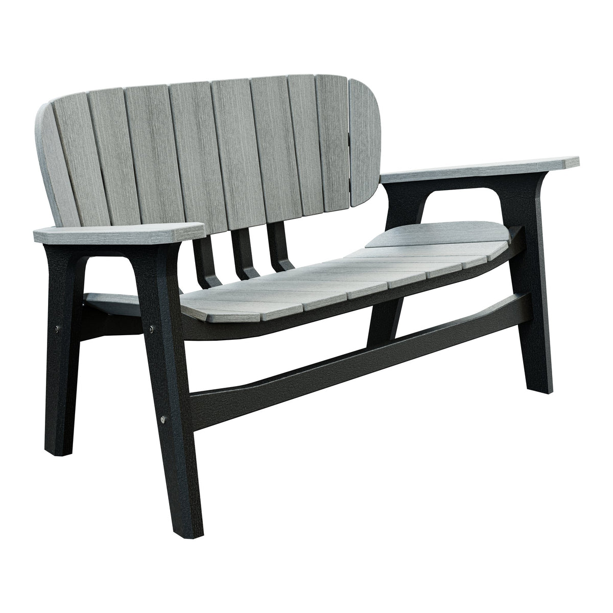 Amish Sierra Nova Poly Love Seat in Driftwood Gray & Black